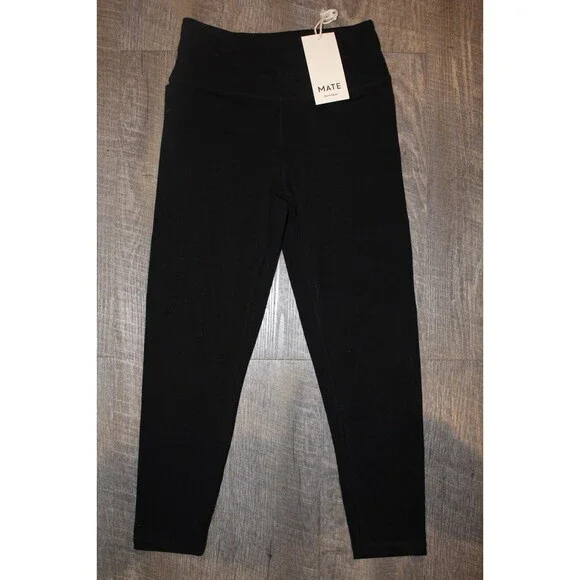 Mate the Label Women Organic Sports Racerback Bra Leggings 2 Pc Set BLACK - Picture 3 of 13